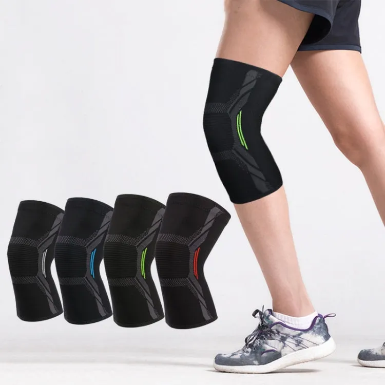 Nylon Sports Protective Gear Four-Way Stretch Knit Knee Pads, Size: XL(Black White)