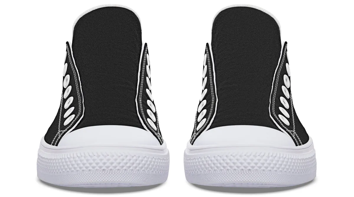 Pitch Black Low Tops - Classic Premium Canvas Shoes with Comfortable and Durable Soles