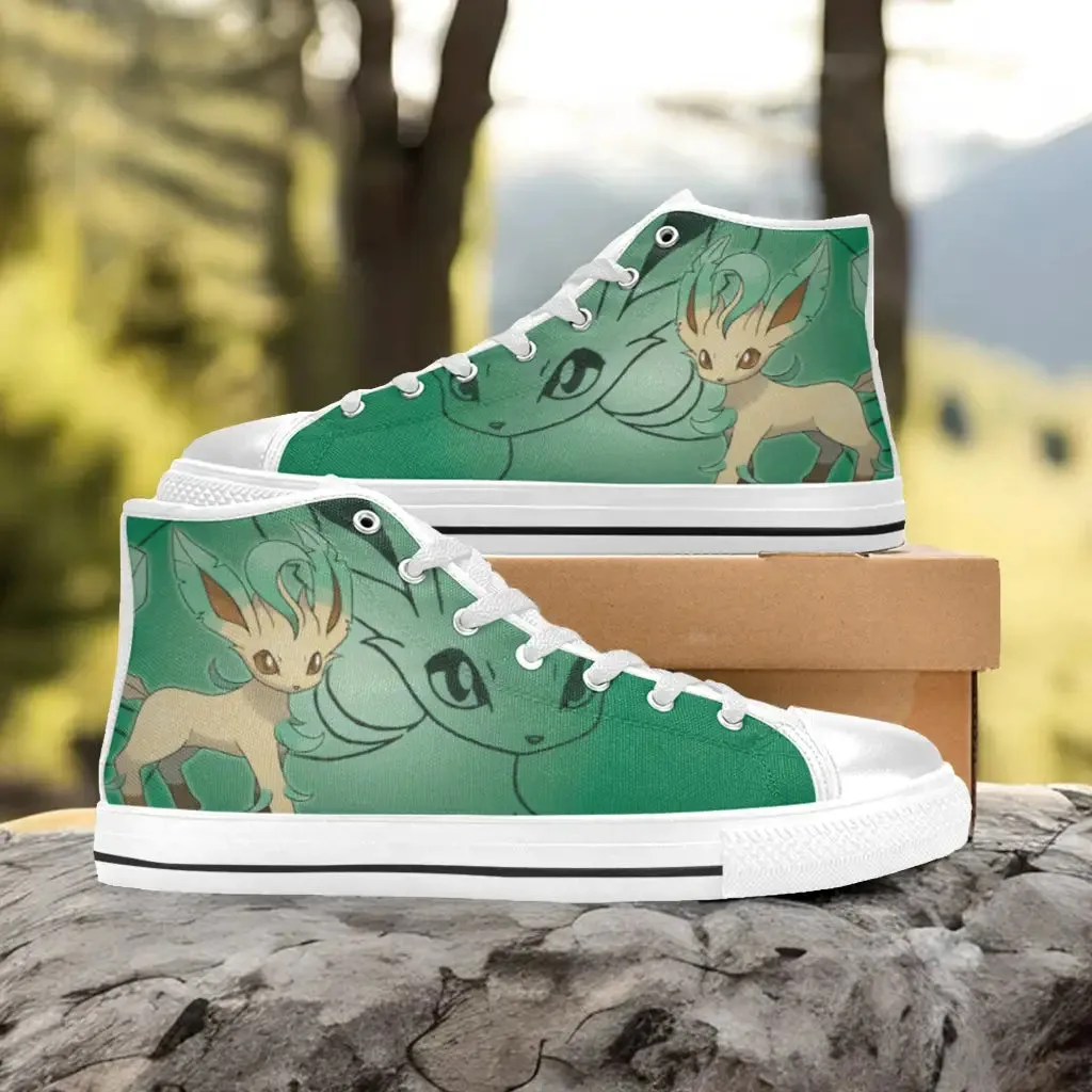 Pokemon Leafeon Shoes High Top Sneakers for Kids and Adults