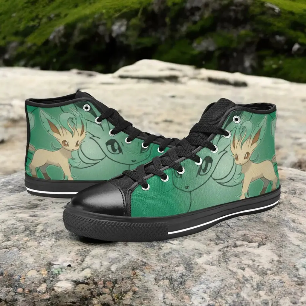 Pokemon Leafeon Shoes High Top Sneakers for Kids and Adults