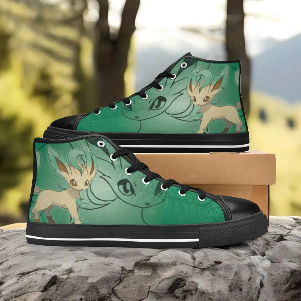 Pokemon Leafeon Shoes High Top Sneakers for Kids and Adults
