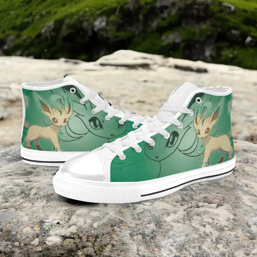 Pokemon Leafeon Shoes High Top Sneakers for Kids and Adults