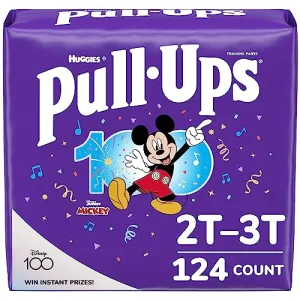 Pull-Ups Boys' Potty Training Pants, 2T-3T (16-34 lbs), 124 Count (4 Packs of 31), Packaging May Vary