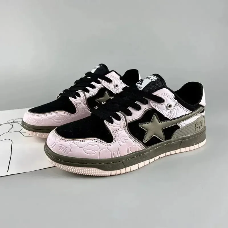 Retro Board Shoes Soft Leather Trainer Platform Casual Shoe S32459