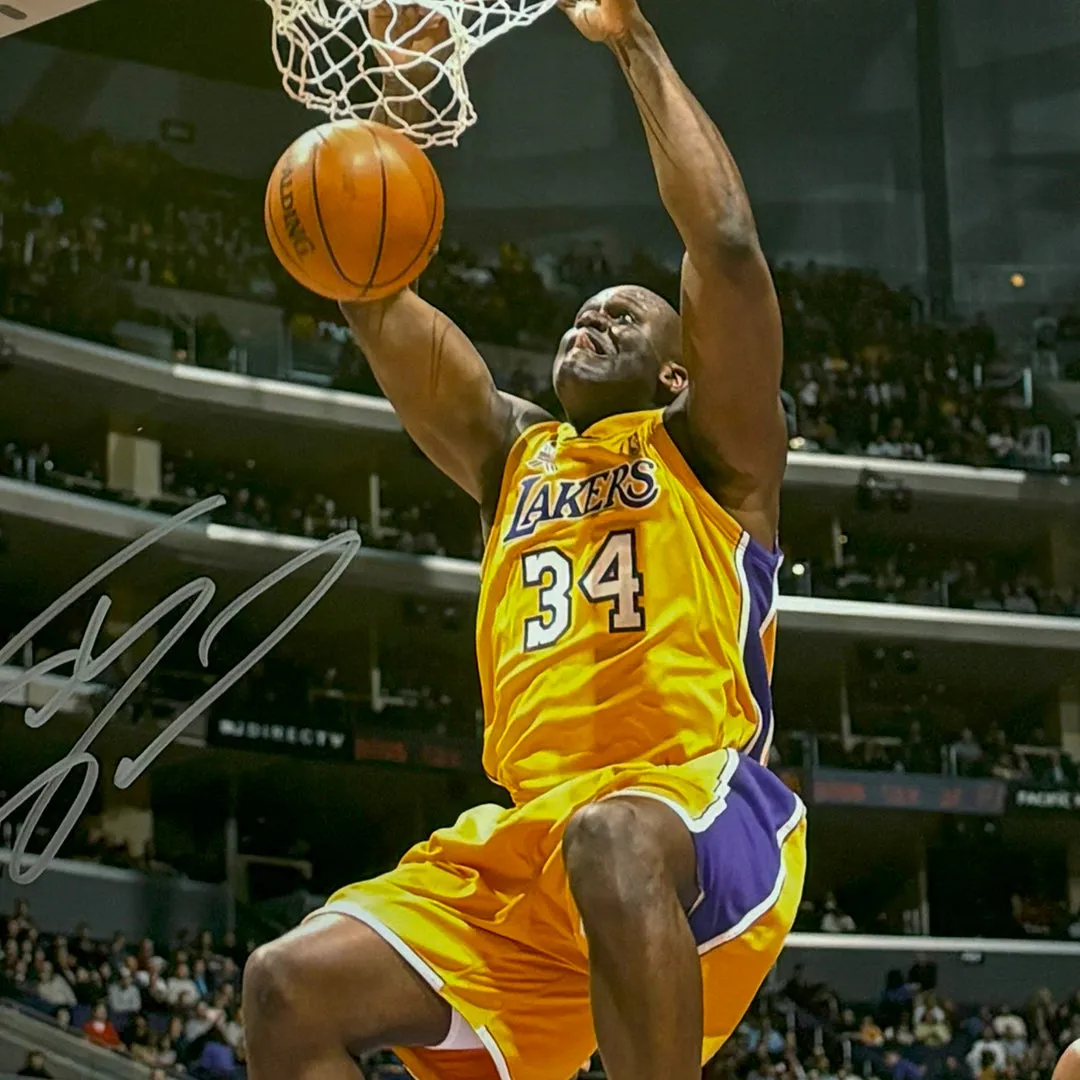 Shaquille O'Neal Hand Signed & Framed Los Angeles Lakers 16x20 Basketball Photo