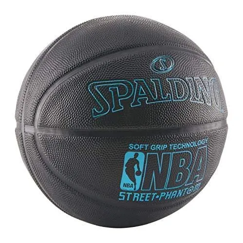 Spalding 71022 NBA Street Phantom Official Outdoor Basketball, Neon Blue/Black, Size 7/29.5"