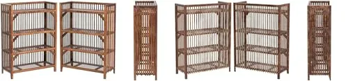 SYNERGY - 4 Tier Bamboo Wooden Shoe Racks Slipper Stand Chappal Storage Organizer Multi-Purpose Rack for Storage Entryway Shelf Organizer for Home and Kitchen