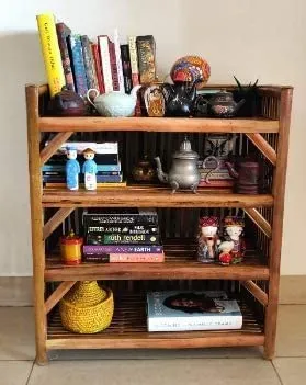 SYNERGY - 4 Tier Bamboo Wooden Shoe Racks Slipper Stand Chappal Storage Organizer Multi-Purpose Rack for Storage Entryway Shelf Organizer for Home and Kitchen