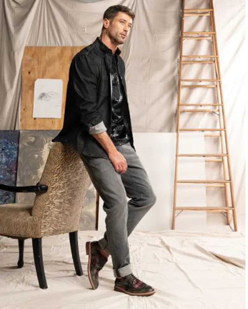 Thavo Plaid in Tan Multi by L Artiste