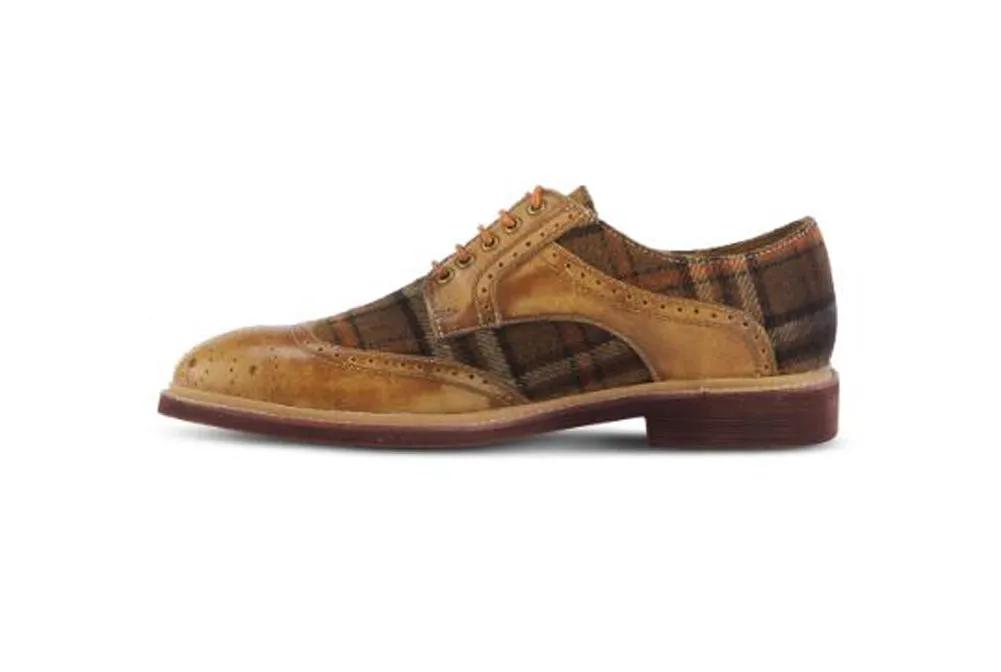 Thavo Plaid in Tan Multi by L Artiste