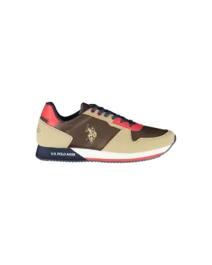 US POLO ASSN Men's Brown Polyester Sneaker - 45 EU