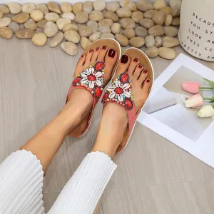 Vanccy Ethnic Beach Bohemian Retro Beaded Shell Sandals