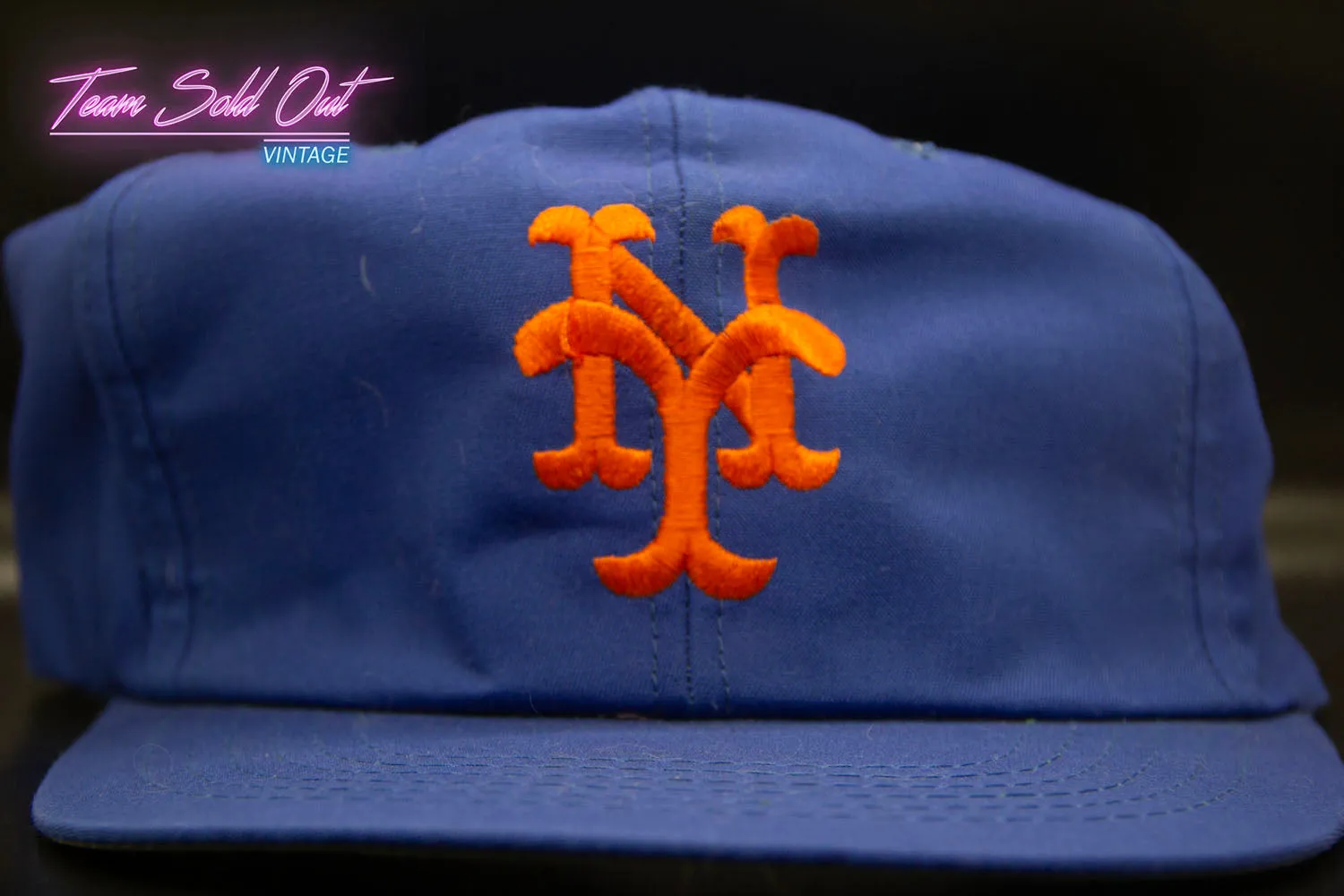 Vintage 1987 Universal Industries New York Mets Plain Logo Snapback Hat MLB