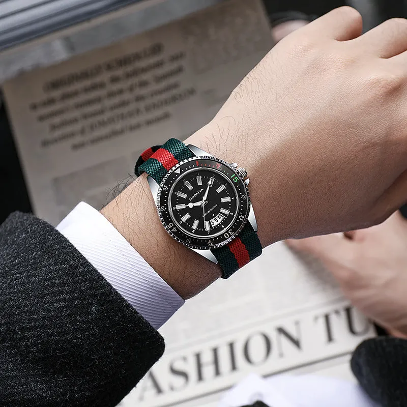 Watch Men's Woven Belt Men's Quartz Sports Leisure Watch Men's Watch Calendar