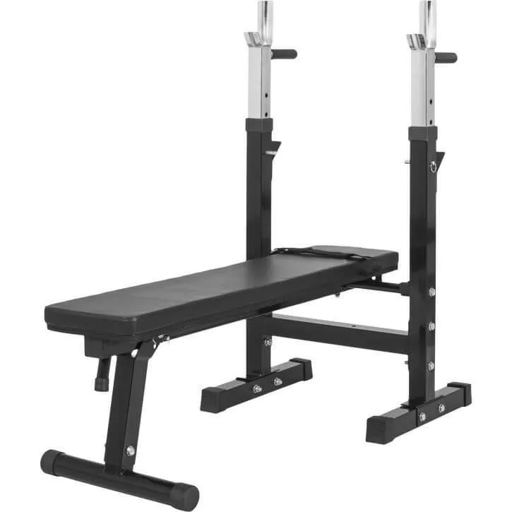 Weight Bench - Black with 100KG Vinyl Weight Set - Starlock (Combo)