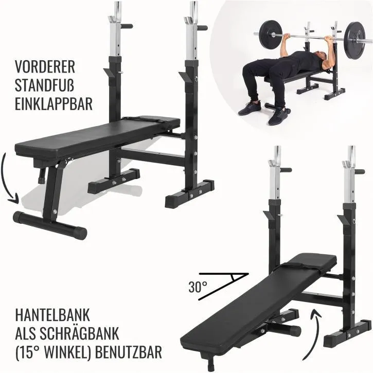 Weight Bench - Black with 100KG Vinyl Weight Set - Starlock (Combo)
