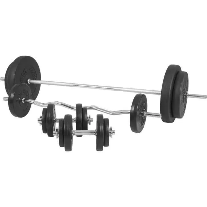 Weight Bench - Black with 100KG Vinyl Weight Set - Starlock (Combo)