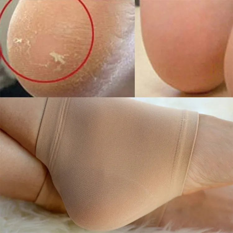 Winter Anti-cracking Silicone Moisturizing Heel Socks, One Pair, Size:M Code (39-43)(Skin Color)