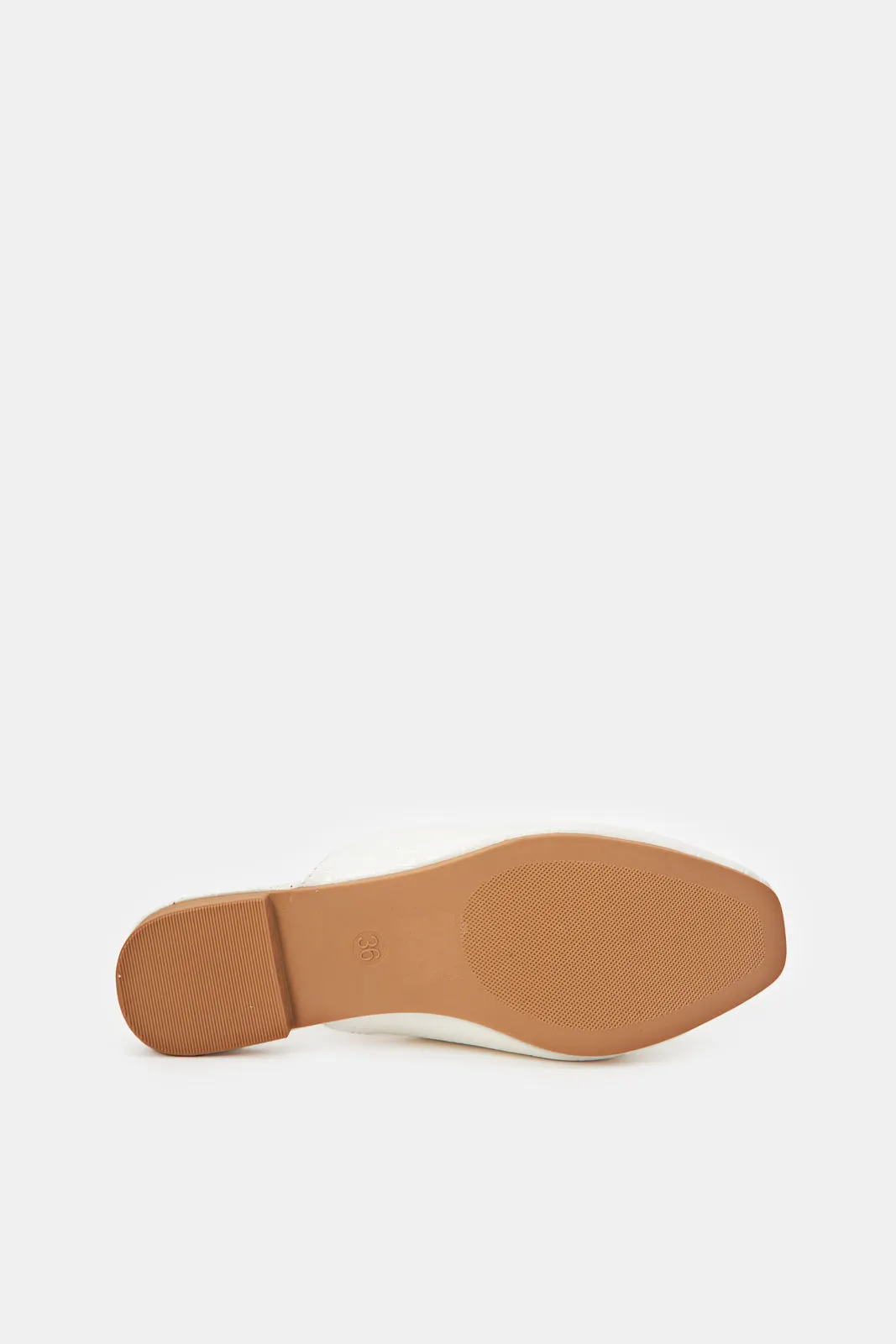 Women White Croc Mule