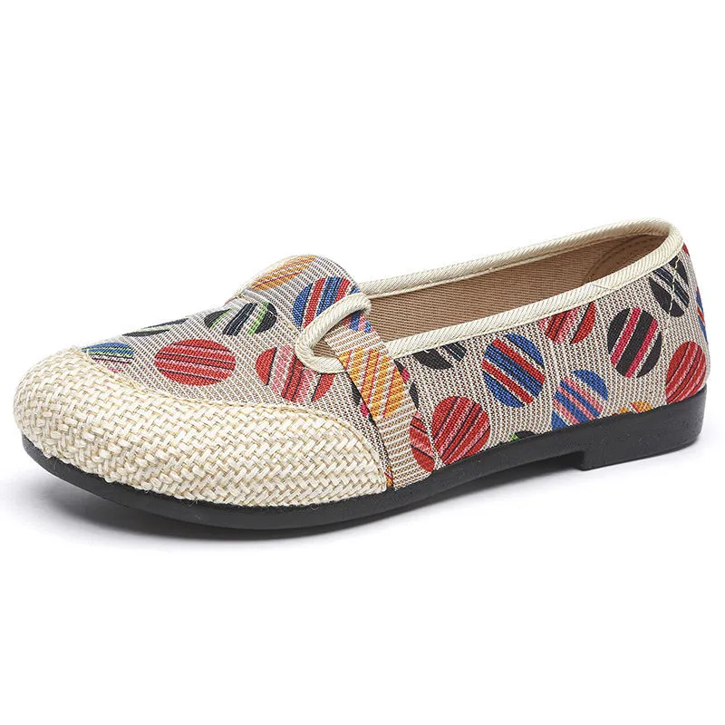 Women's Slip-on Flat Mom Linen Leisure Old Canvas Shoes